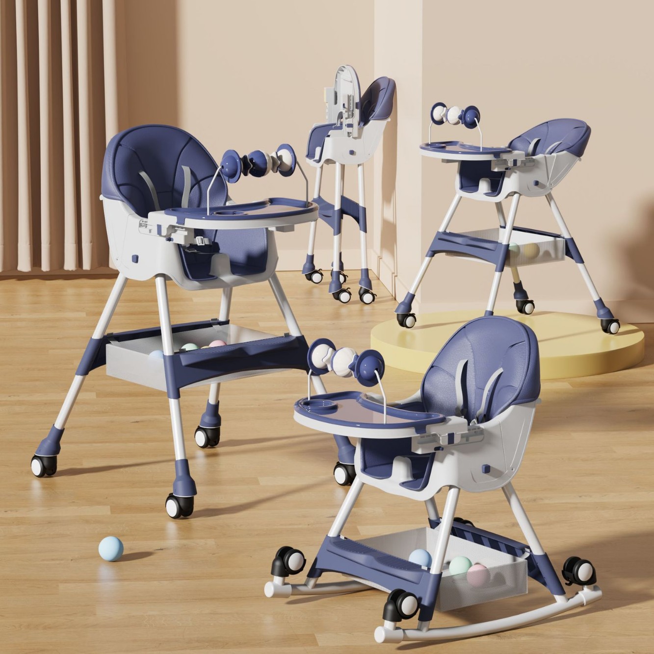 Silla de comedor para bebés, silla plegable multifuncional para bebés, mesa de comedor para bebés portátil, asiento para niños