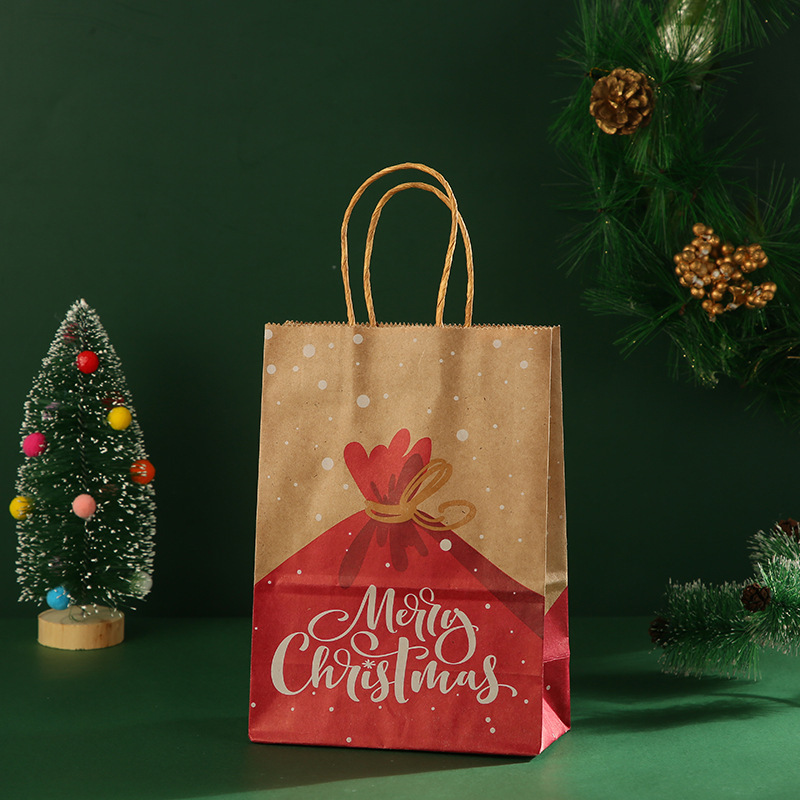 スポット供給パーティークラフト紙包装袋クリスマスクラフト紙袋キャンディー包装袋手提げギフト袋|undefined