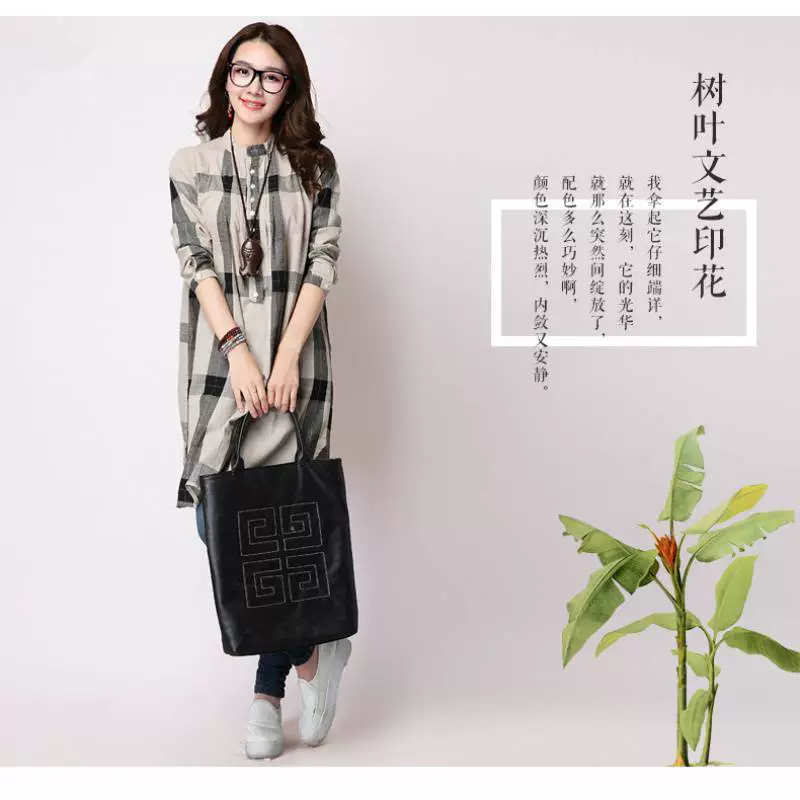 Новинка 2019, Женская клетчатая рубашка больших размеров из хлопка и льна с длинными рукавами