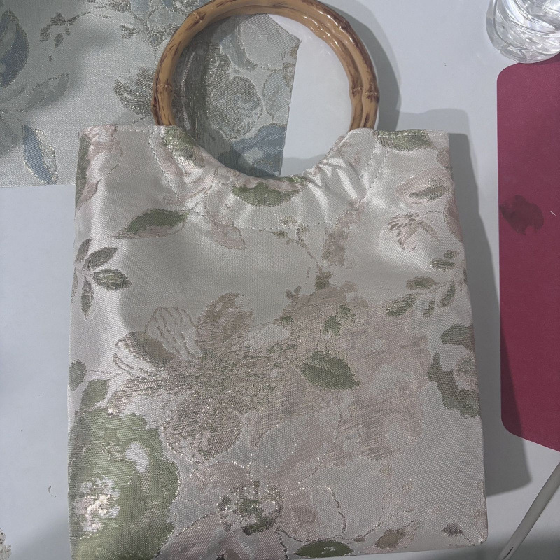伴手礼新中式女手拿包提花复古旗袍挽婚礼手国风汉服包竹节包|undefined