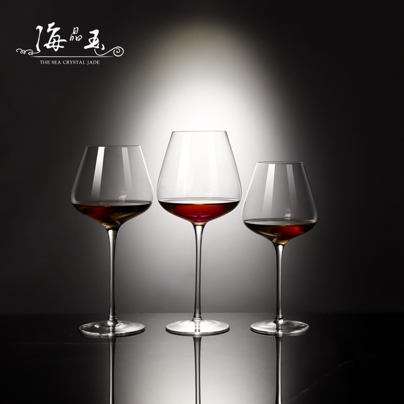 Vidrio de cristal de lujo de alto pie de gran capacidad de vidrio transparente de vino tinto ins copa de vino blanco copa de borgoña hecha a mano