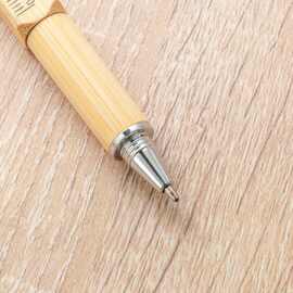 多功能竹子工具笔六合一螺丝刀水平仪刻度尺电容笔六边形圆珠笔