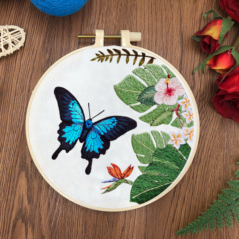 Original-Nuevo bordado DIY mariposa hecha a mano material de tela paquete kit creativo fabricante en stock con tutorial
