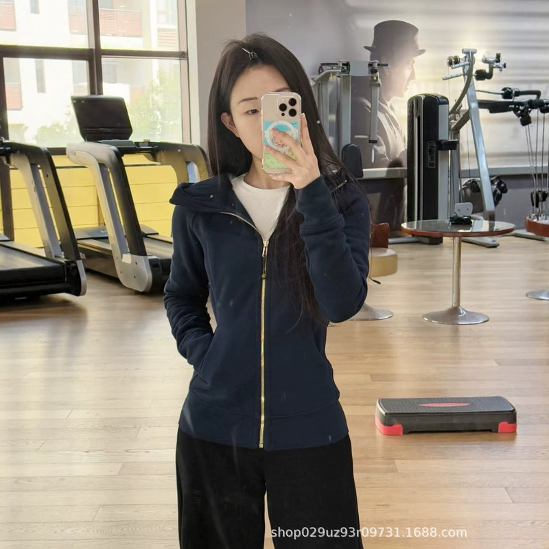 lulu original label same style scuba slim-fit full-zip casual sports hoodie jacket top for women