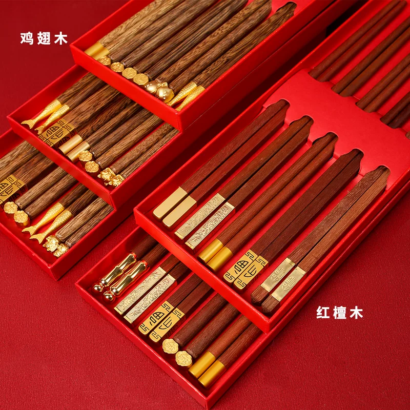 Палочки для еды, подарочная коробка из натуральной древесины с сандаловым деревом, подарок на день рождения, оптом