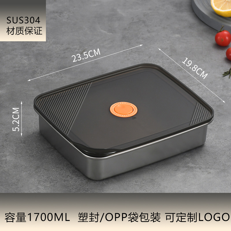 ステンレス製304食品グレード弁当箱 密閉フルーツ弁当箱 冷蔵庫用角型蓋付き弁当箱 電子レンジ対応 鮮度保持弁当箱|undefined