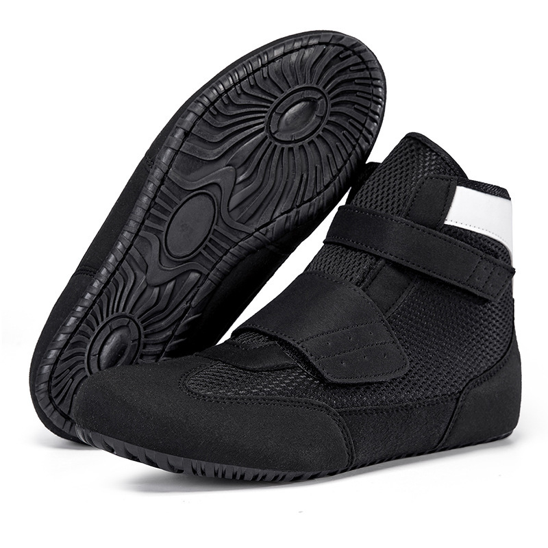 Boxing Shoes, Competition Training Sports Shoes, High-Top Men's and Women's Sanda Martial Arts Shoes, Non-Slip Wrestling Fighting Shoes
