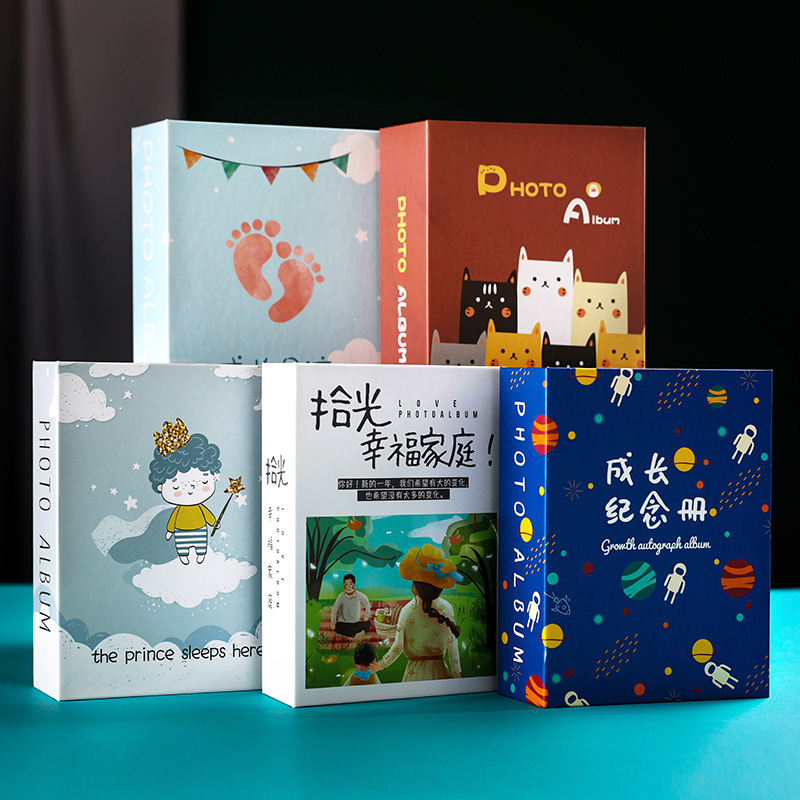 5-Inch 6inch 7inch Page Photo Album, Insert-Type Family Photo Album, Large-Capacity Photo Studio Baby Photo Storage Album, Cute Baby