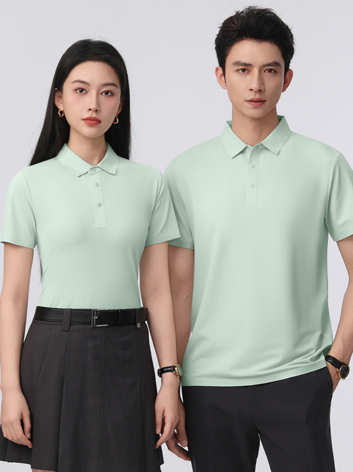 Camiseta de verano de algodón de hielo de alta gama impresa LOGO empresa de alta gestión publicidad cultural polo personalizado