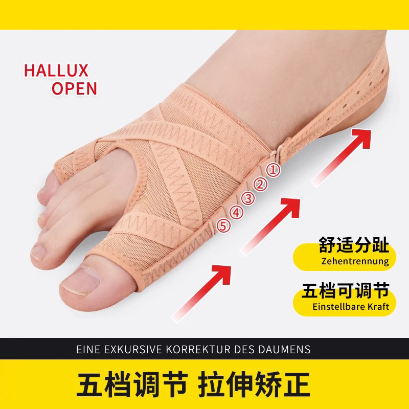 Separation of toe toes in the thumb