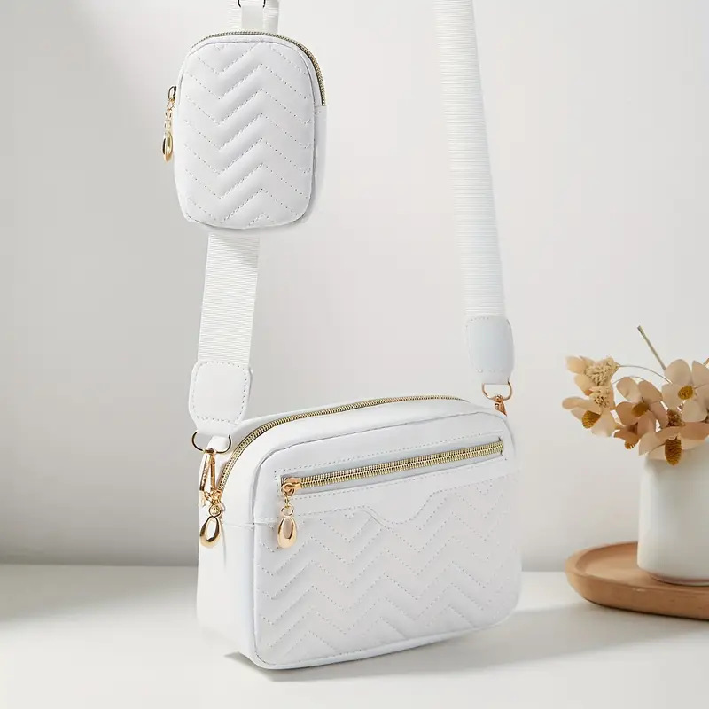 Bolso de hombro de mujer 2025, nuevo bordado ondas frente tirado bolso de cámara, bolso de teléfono móvil casual bolso de cambio comercio exterior