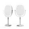 The new metal LED makeup mirror table -type double -sided can be charged LED mirror 7 times the big beauty mirror