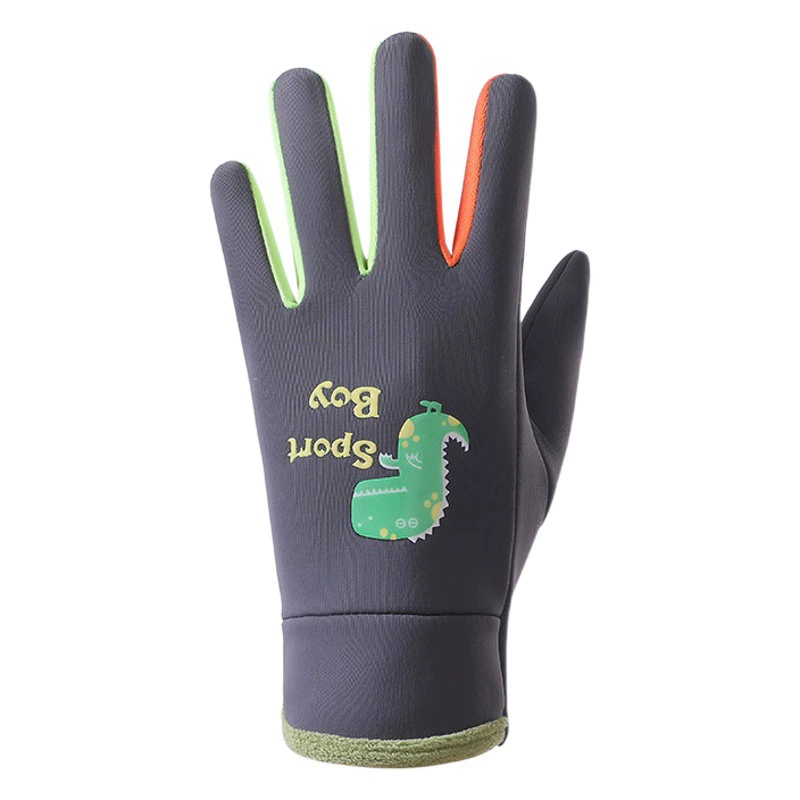 Осенние и зимние детские перчатки светящийся на открытом воздухе спорт ветрозащитный холод плюс бархат детские мультяшные перчатки для мальчиков и девочек