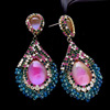 Earrings, advanced retro crystal, European style, high-quality style, light luxury style