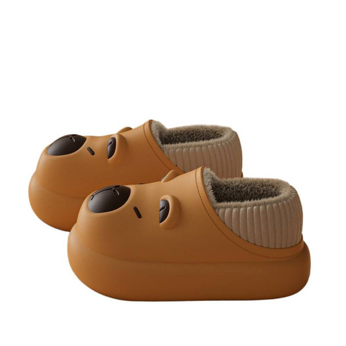 Kapibala cotton shoes women's autumn and winter new style home platform sole waterproof non-slip plus velvet outer wear for women couples 'slippers