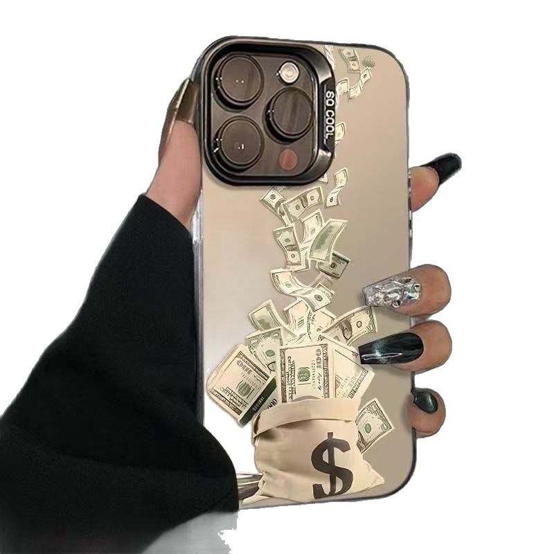Gran pila de billetes para Apple 16Promax funda para teléfono móvil, carcasa de gas personalizada iPhone15/14/13 Europa y América 12