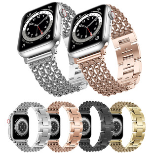 适用于Apple Watch表带高级感简约款iWatch四链金属苹果手表表带-阿里巴巴