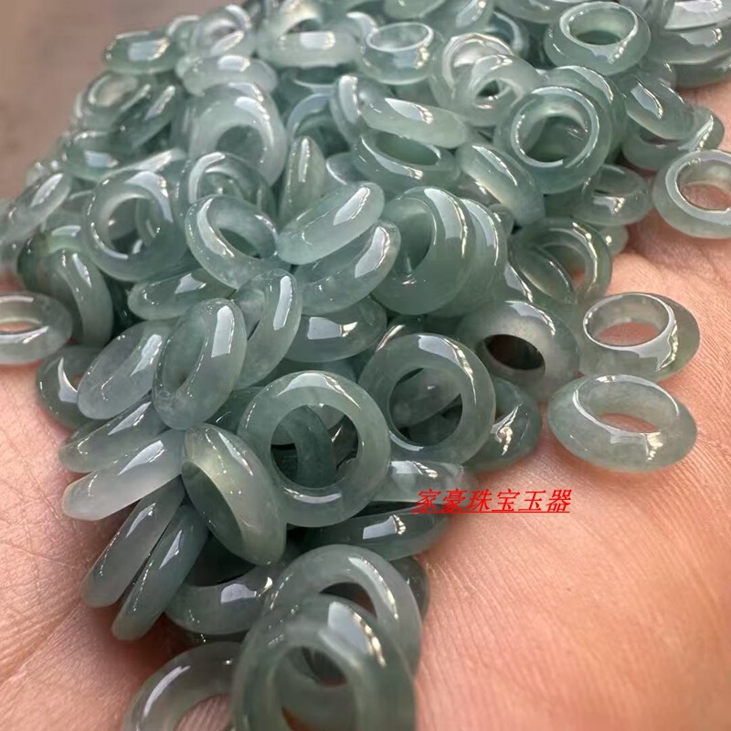 9mmコイル天然エメラルドa貨物散珠氷種藍水走環小環手串DIY翡翠走環スペーサー|undefined