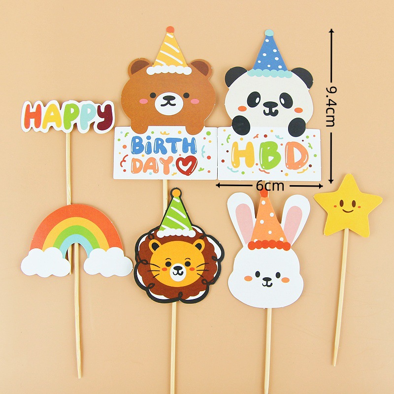 Ins pastel de cumpleaños decoración de cartón de dibujos animados en línea de cerámica suave osos adornos de vela globo postre mesa de inserción