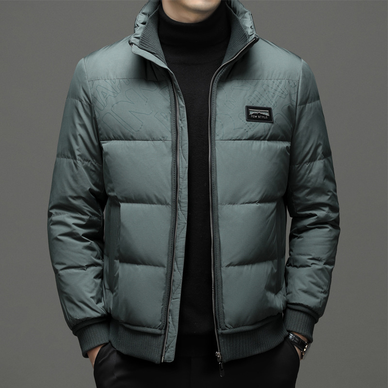 Fashionable solid color men's winter short trend down jacket for…
