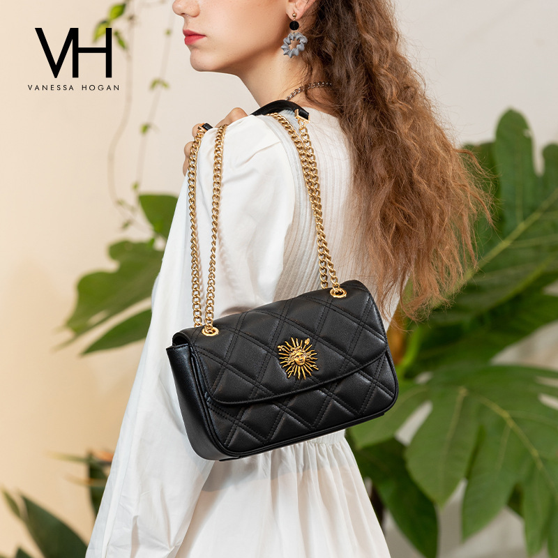 VH女包茵然软包系列时尚太阳神斜挎包菱格链条腋下包高级感单肩包|undefined