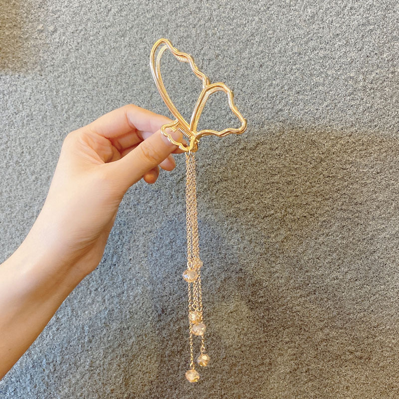 15g Weight Headwear Classification Festival Occasion Women'S Gender Fashion Style Retro Butterfly Metal Pendant Tassel Hair Clip 10