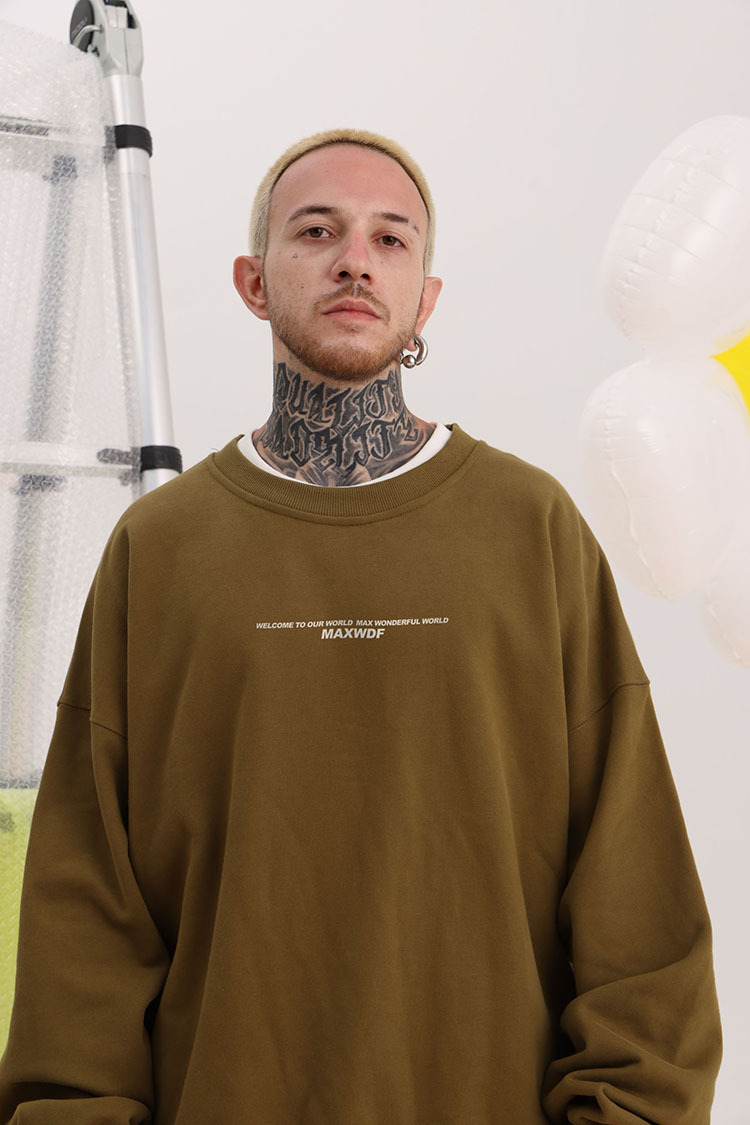 Men's Clothing round neck pullover sweatshirt original Dongshankou design couple style heavyweight high street Japanese style_voghion.com