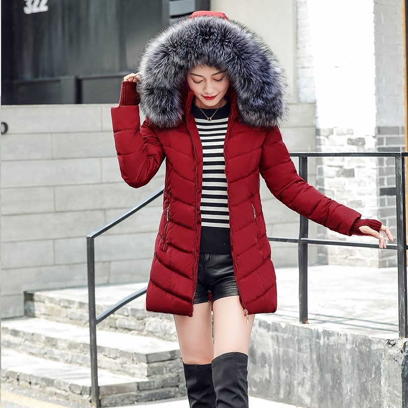 WOMEN WINTER JACKET COTTON PADDED Warm Long Coat Download 2