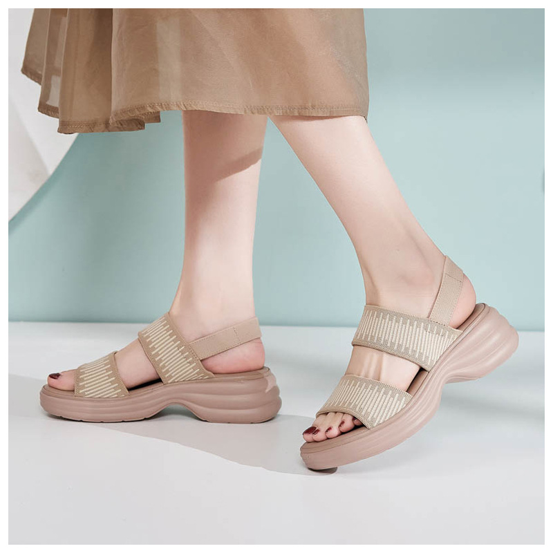 Dép sandal nữ đế dày quai chữ V mùa hè chống trượt — Màu đen, Màu xám, Màu mơ chi tiết 11
