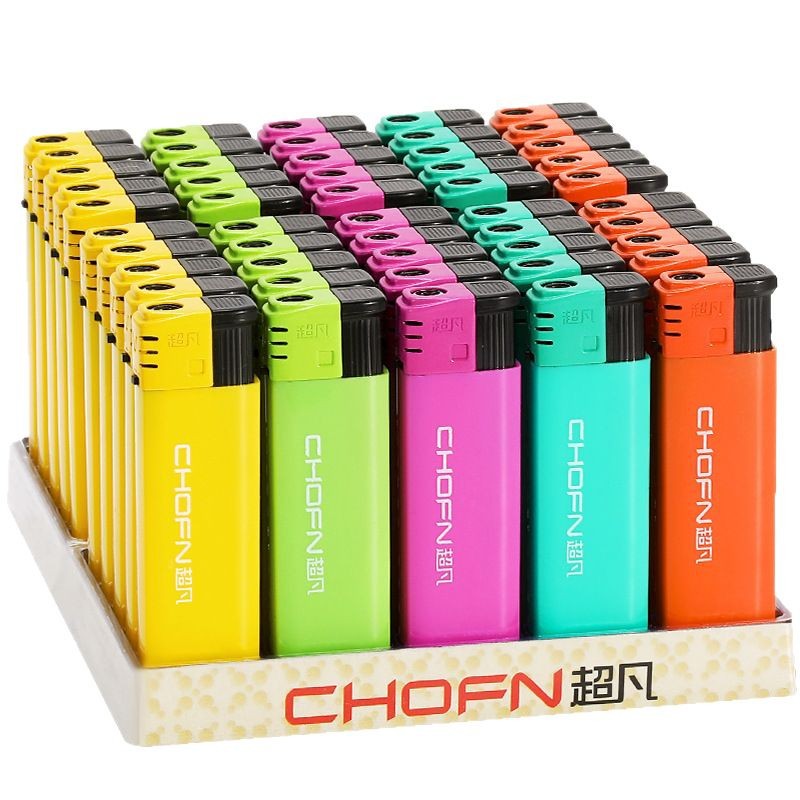 Encendedor desechable extraño a prueba de viento CF25, encendedor moderno personalizado con impresión publicitaria de dulces, 50 unidades por caja