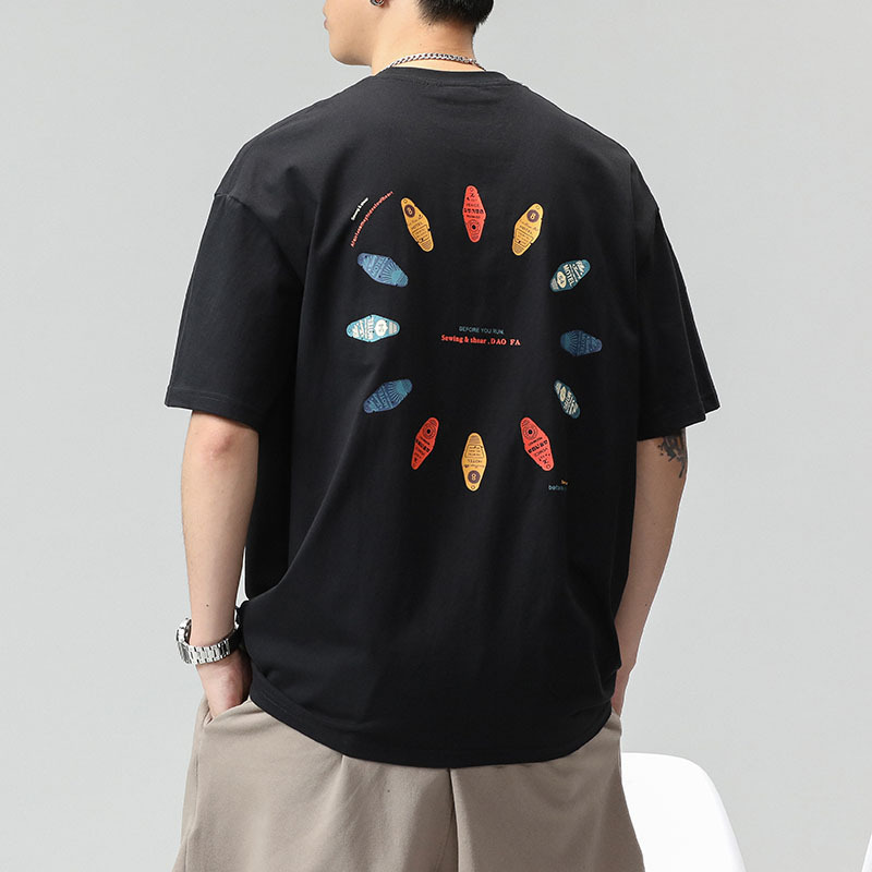 Shanggu Men's Spring New Explosions Japanese Loose Short-sleeved T-shirt Men's Cotton Casual Shanggu Men's Spring New Explosions Japanese Loose Short-sleeved T-shirt Men's Cotton Casual