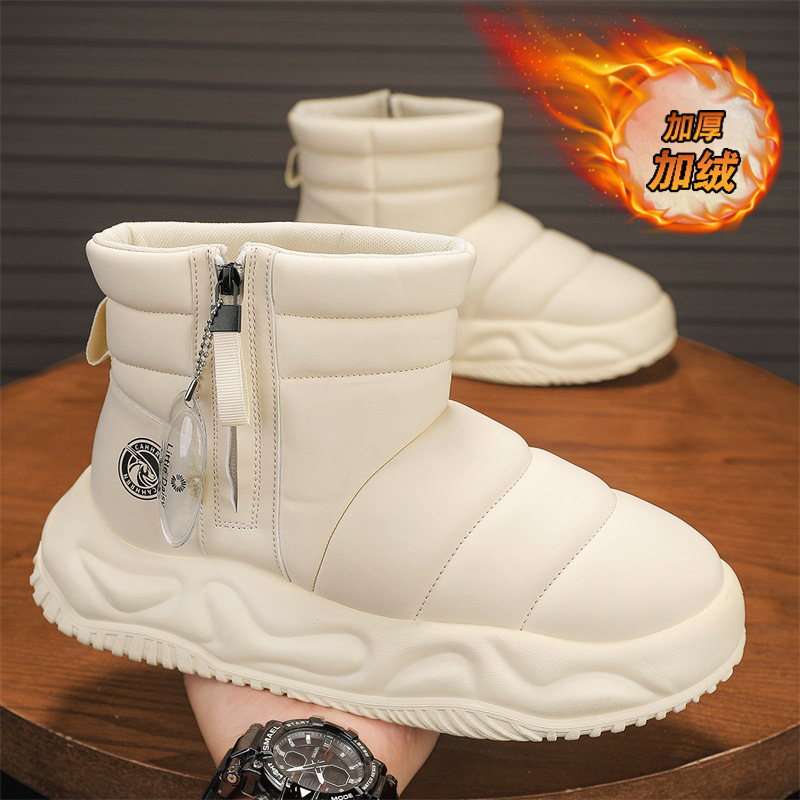 New winter men's high-top velvet snow boots thick soles increased…