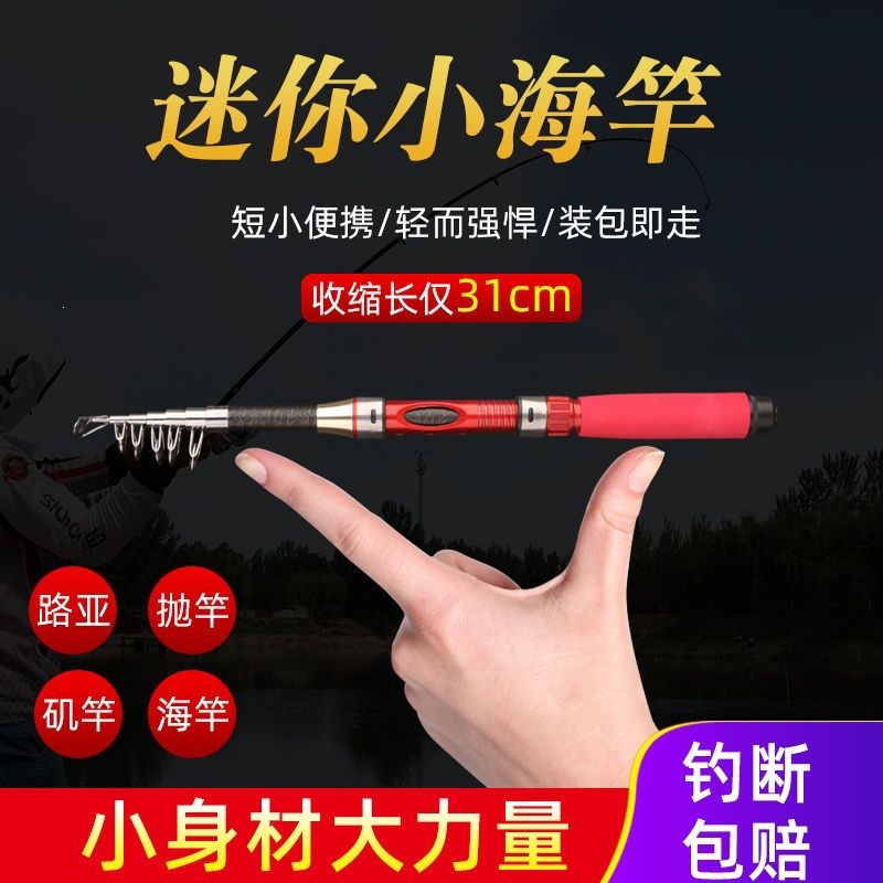Mini sea rod set, ultra-short casting rod, long-distance casting rod, small rock fishing rod, ultra-hard sea rod, lure rod, ice fishing rod, fishing rod