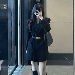 法式赫本风轻奢西装外套女春秋连衣裙感气质高冷御姐风小西服