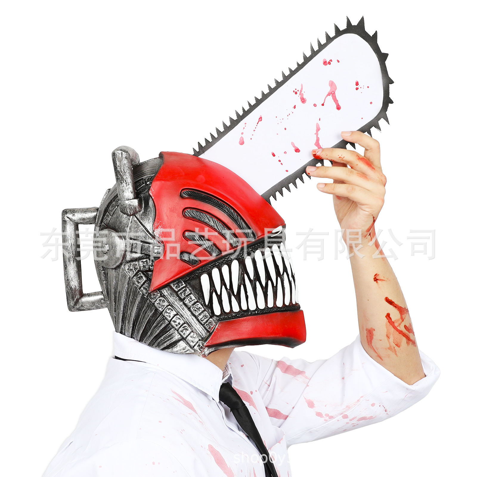 国境を越えたハロウィーンの新しいcosチェーンソーのキャラクターが怖いラテックスマスクの服装道具を演じる