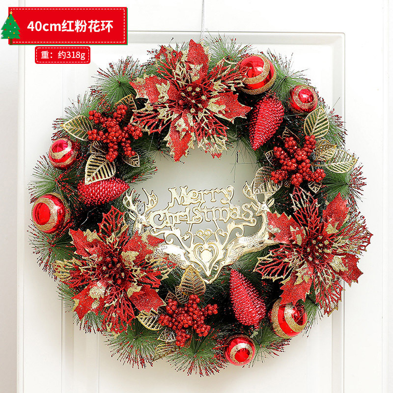 クリスマス装飾花輪クリスマス花輪ホテルショッピングモール装飾ドア吊り高級松葉装飾アレンジメント|undefined