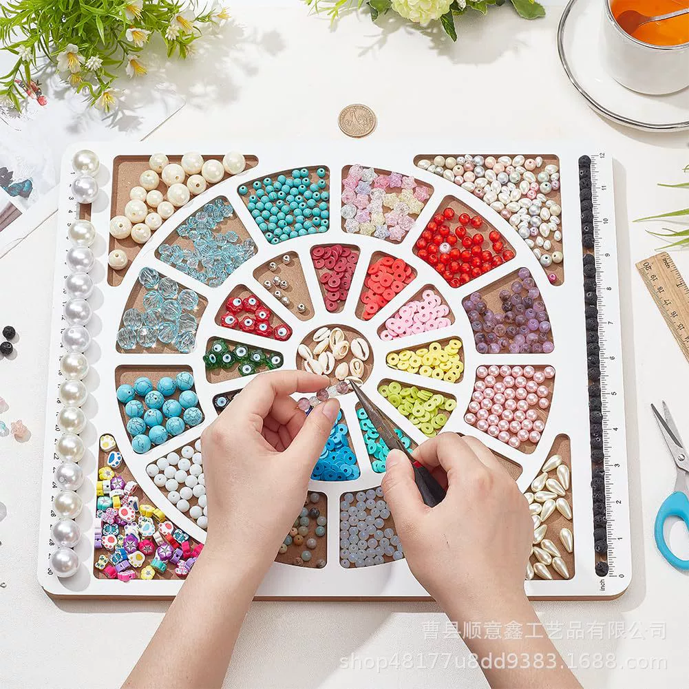 Деревянный браслет из бисера доска с несколькими сетками из бисера жемчуга киновари сортировка поддонов браслет измерительная доска дизайн бисера доска