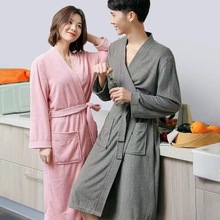 毛巾布酒店同款浴袍睡袍男女同款四季通用长袖宽松吸水