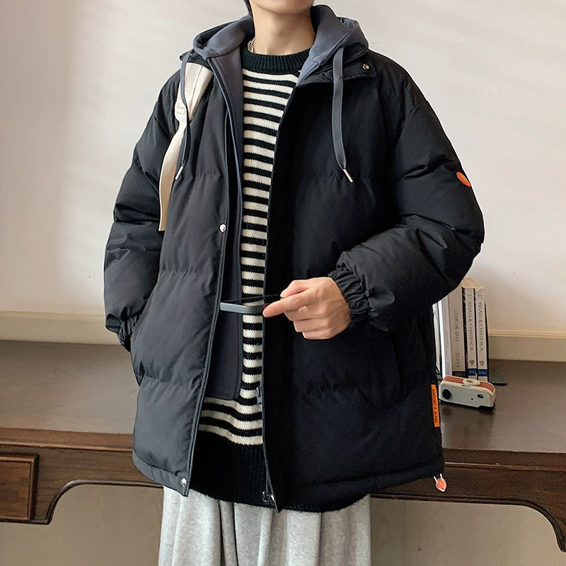 Хлопчатобумажная мужская фальшивая две зимние новые мужские корейские стройные молодые повседневные дикие модные куртки