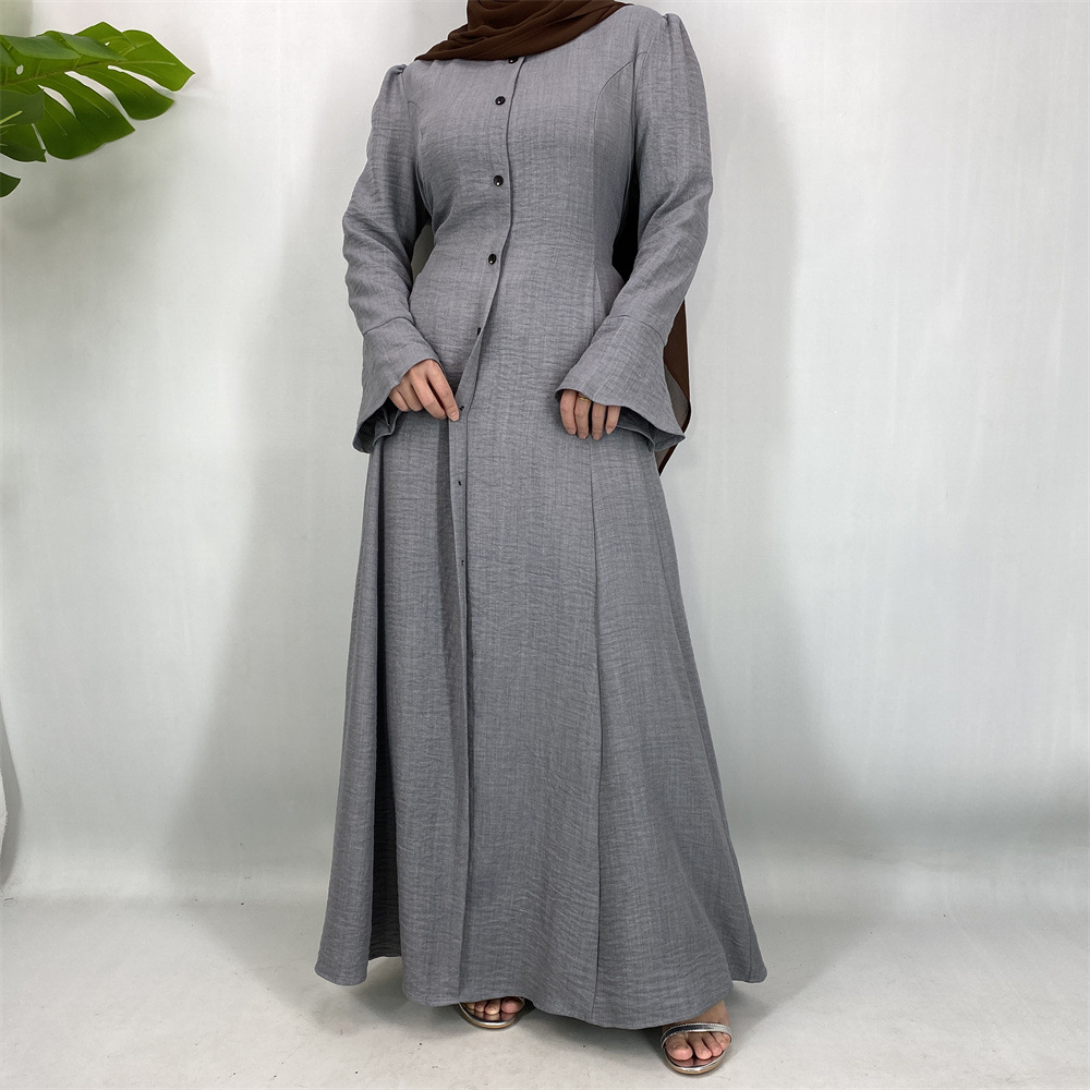 Fashionable Elegant Button Decorated Dress For Women_ecoleips.com