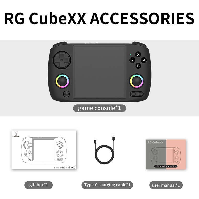 ANBERNIC安伯尼克RGCubeXX横屏版Linux掌机游戏机双摇杆复古风|undefined