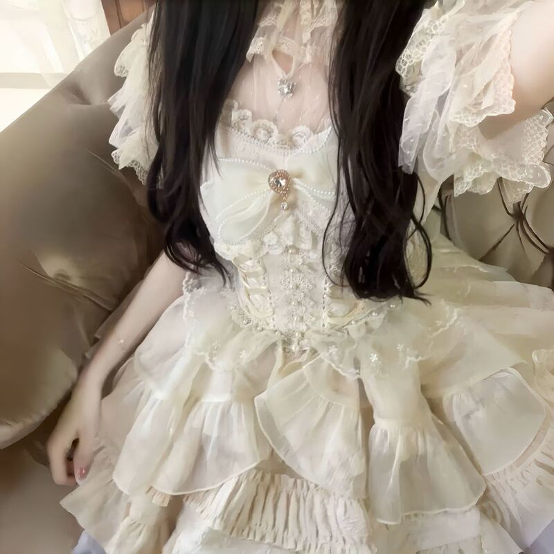 现货设计Lolita洋装jsk吊带连衣裙夏装lo裙|undefined