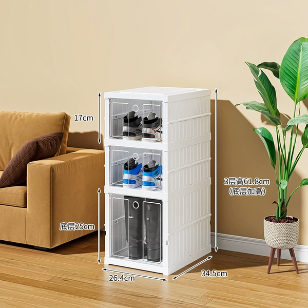 Single -row three -layer shoe box (increased at the bottom) (3 pairs of shoes can be placed)
