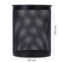 得力文具筆筒909商務辦公創意時尚金屬鐵絲網格圓形筆筒批發