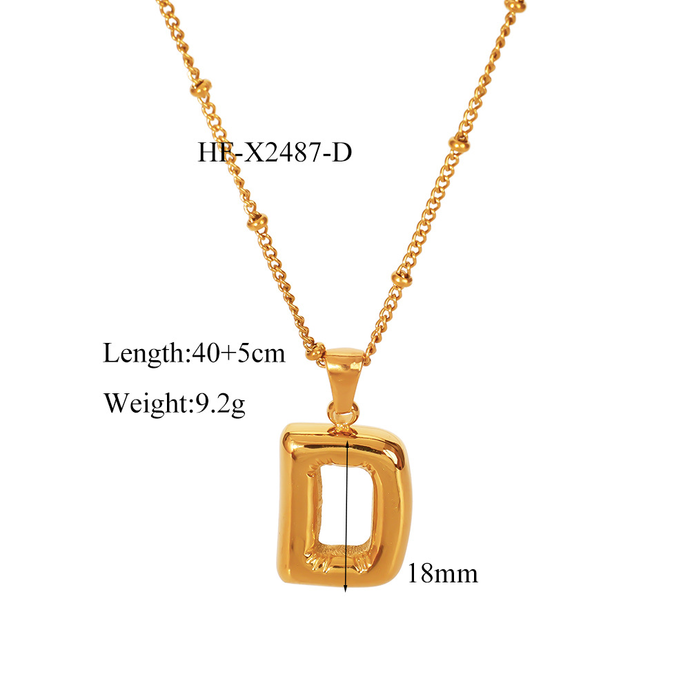 12g Weight Titanium Steel Pendant Material Pendant Necklace Classification Titanium Steel Chain Material cable chain Chain Type 1 Piece Quantity Daily Occasion Titanium Steel Material Letter Pattern All Seasons Season Women's Gender Plating Design Modern Style, Simple Style Style Wholesale Jewelry Modern Style Simple Style Letter Titanium Steel Plating Cable Chain Pendant Necklace 19