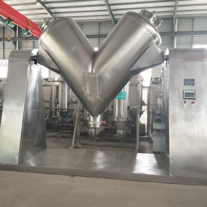 转让二手不锈钢V型混合机  立式真空混合设备  化工颗粒混料机