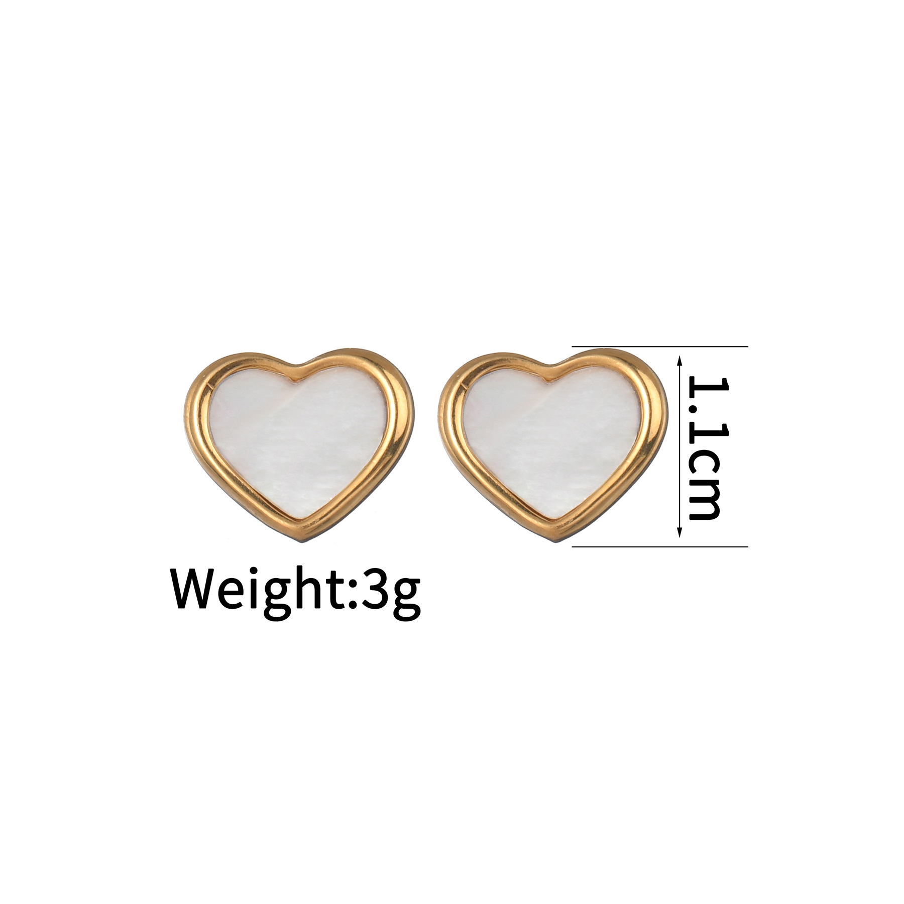 6g Weight PVD Coated Gold Plating Process 201 Stainless Steel Ear Needle Material 18K Real Gold Plated Plating Material Stone-Free Inlay Material Ear Studs Classification 1 Pair Quantity Holiday, Daily Occasion 304 Stainless Steel Material Heart Shape Pattern Women's Gender Simple Style, Classic Style Style Waterproof Non Tarnish, Plating Craft PVD Coated Real Gold Plated Heart Shape 304 Stainless Steel Simple Style Classic Style Waterproof Non Tarnish Ear Studs 3