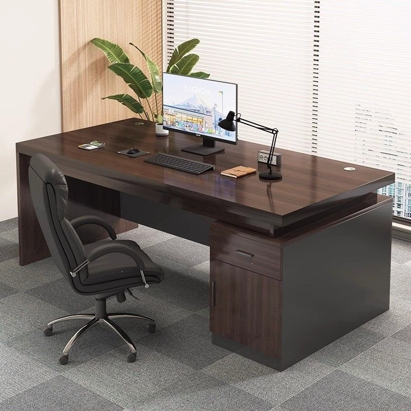 Office Desk, Boss Desk, Small Simple Modern Staff Desk, Office Desk and Chair Combination, Single-Person Computer Desk