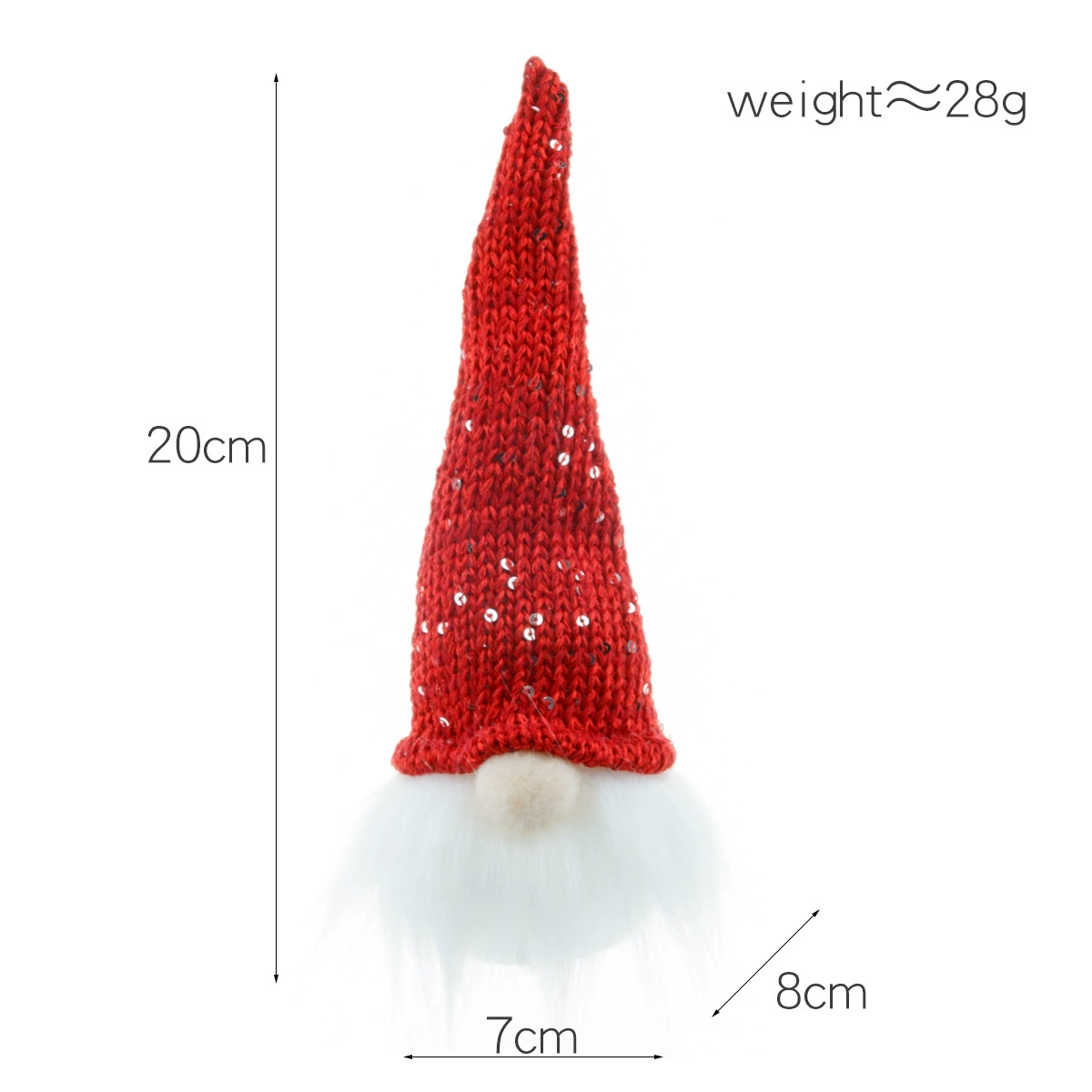 Christmas gnome night light pendant, knitted hat LED decoration, warm glow, single or 5‑pack