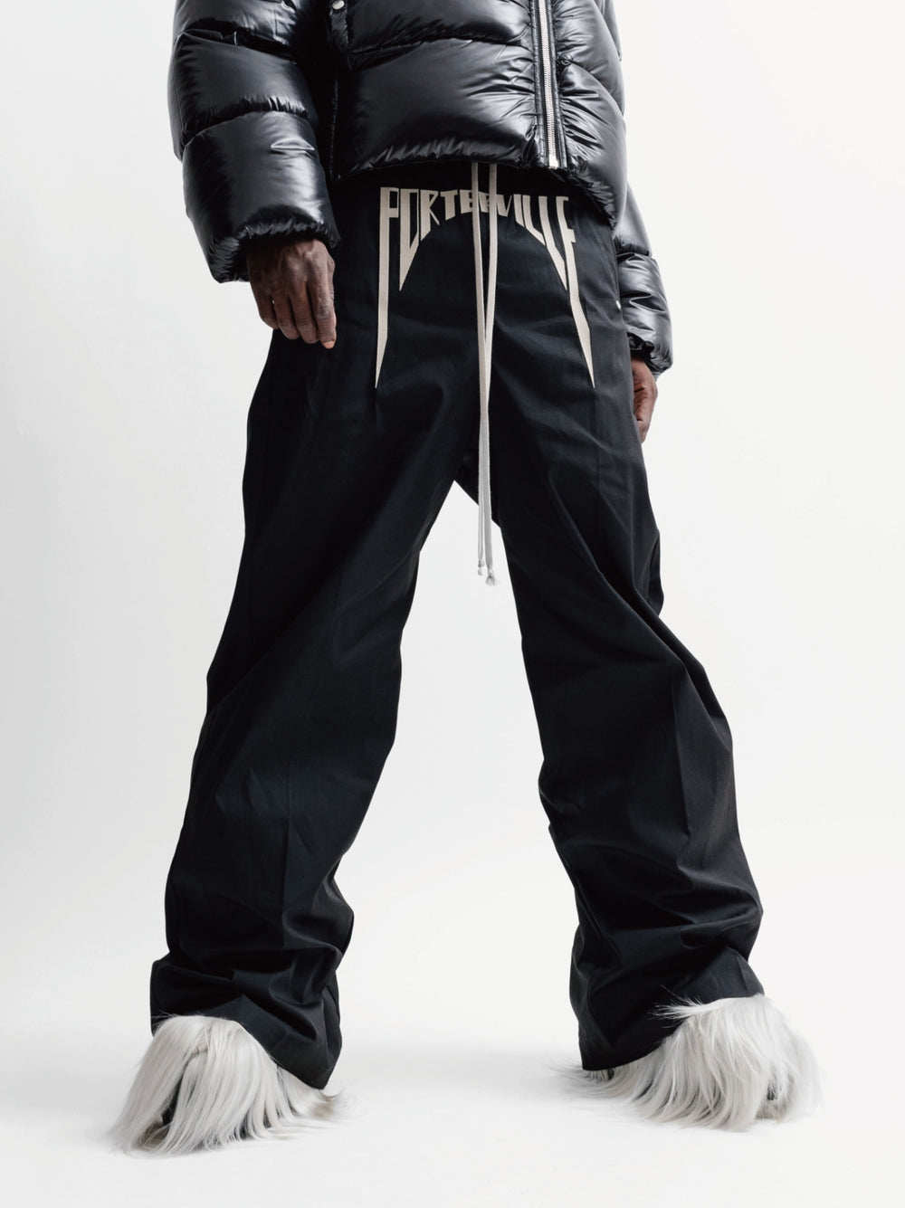 Dark Slogan Embroidered Silk Twill Wide Leg Straight Leg Loose Trousers mid Waist Long Pants Non-Stretch Care_mkmklike.com
